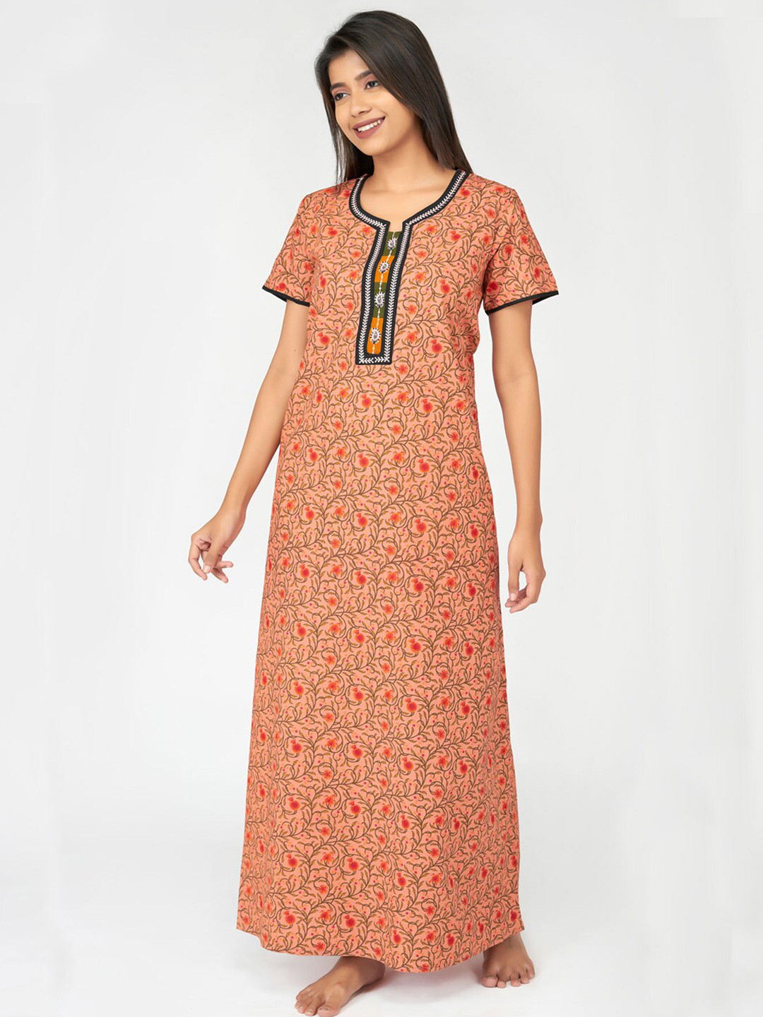 

Maybell Women Orange Nightdress