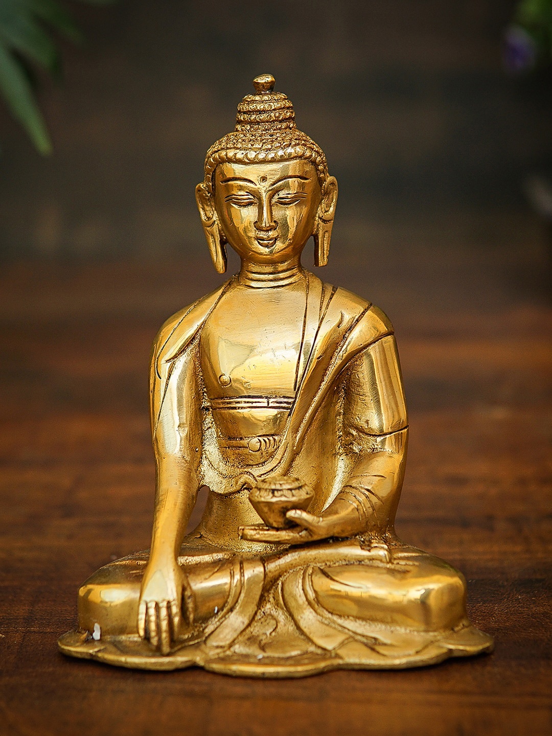 

StatueStudio Gold-Toned Buddha Idol Showpiece
