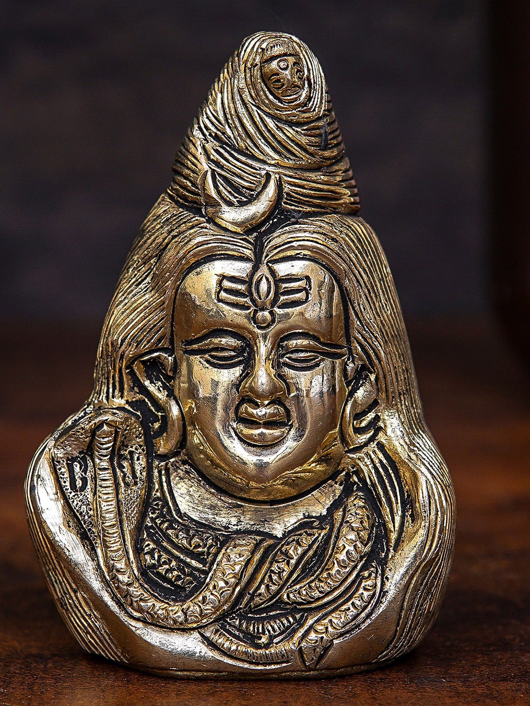 

StatueStudio Gold-Toned Shiva Head Small Idol Showpieces