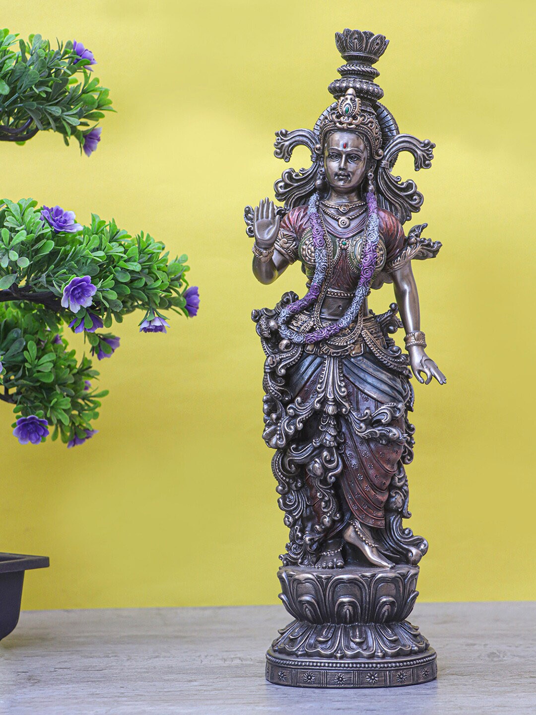 

StatueStudio Bronze Toned Radha Idol Showpieces, Brown