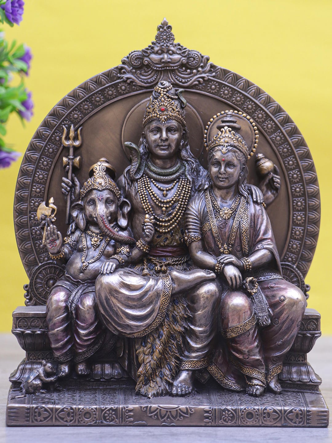 

StatueStudio Black Shiva Parivar Famil Idol Showpieces, Bronze