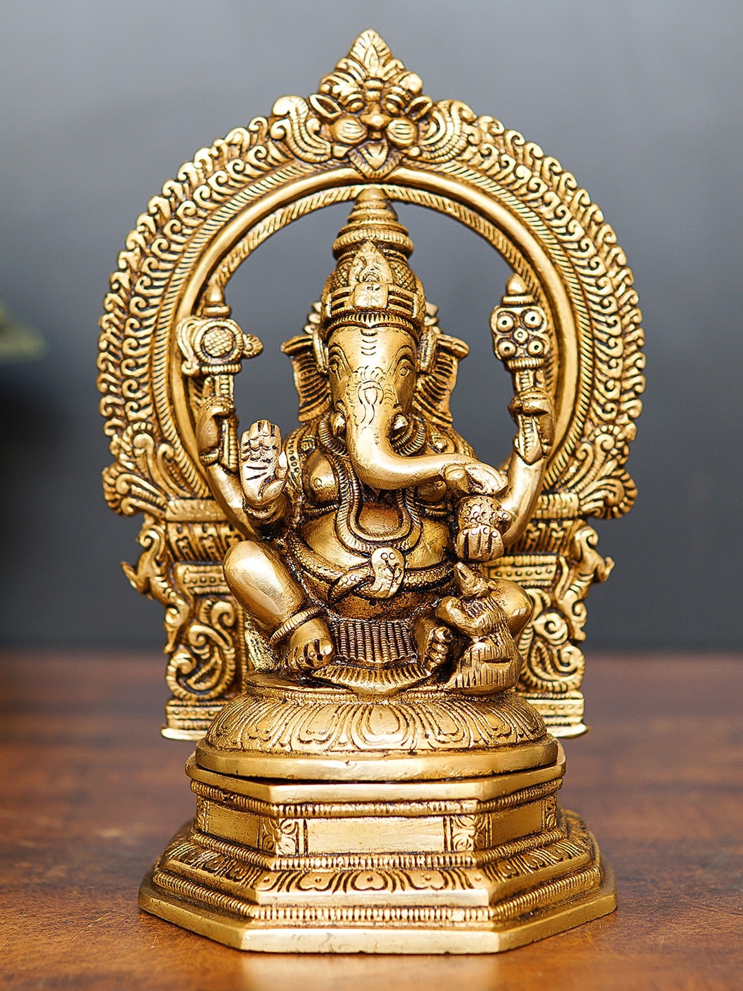 

StatueStudio Gold-Toned Brass Ganesha Statue