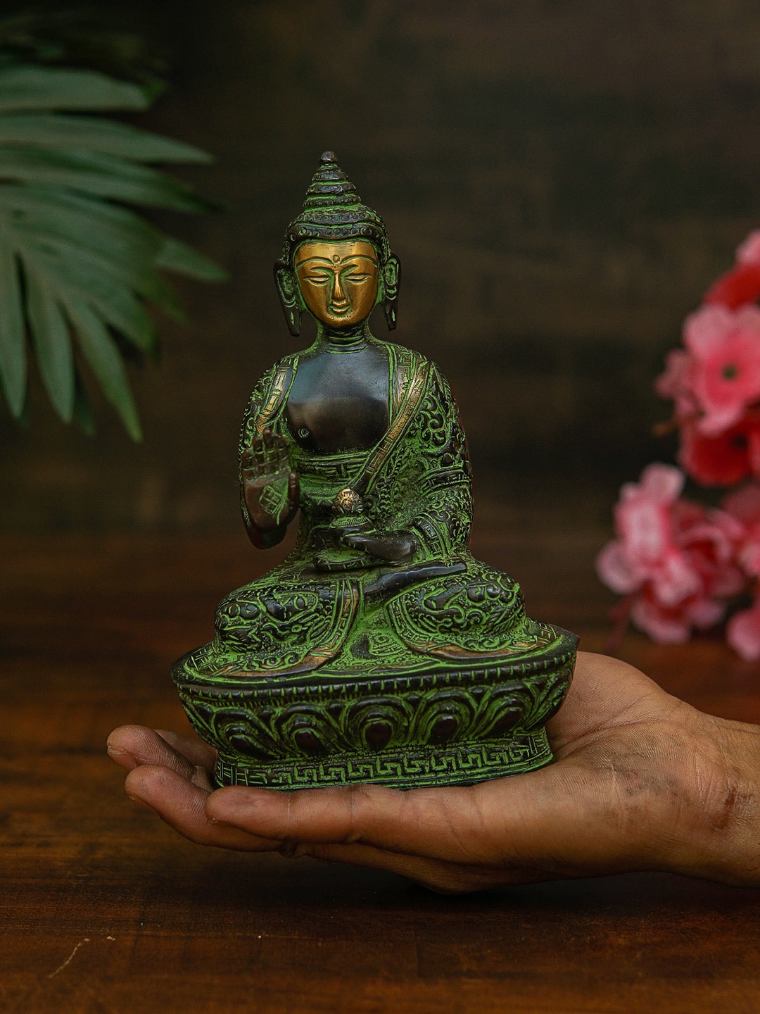 

StatueStudio Black & Green Buddha Idol Showpiece