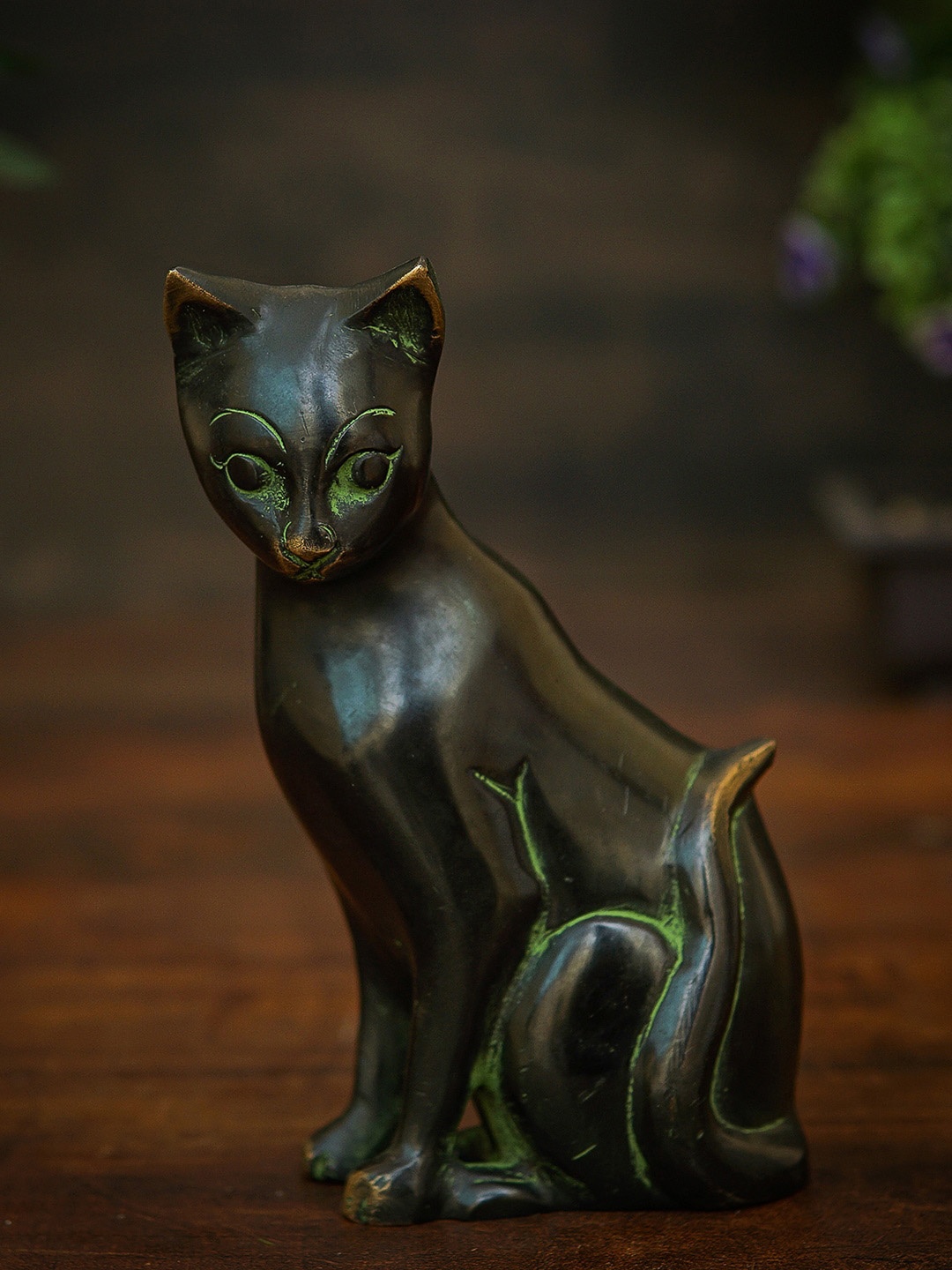 

StatueStudio Black Brass Antique Cat Showpiece