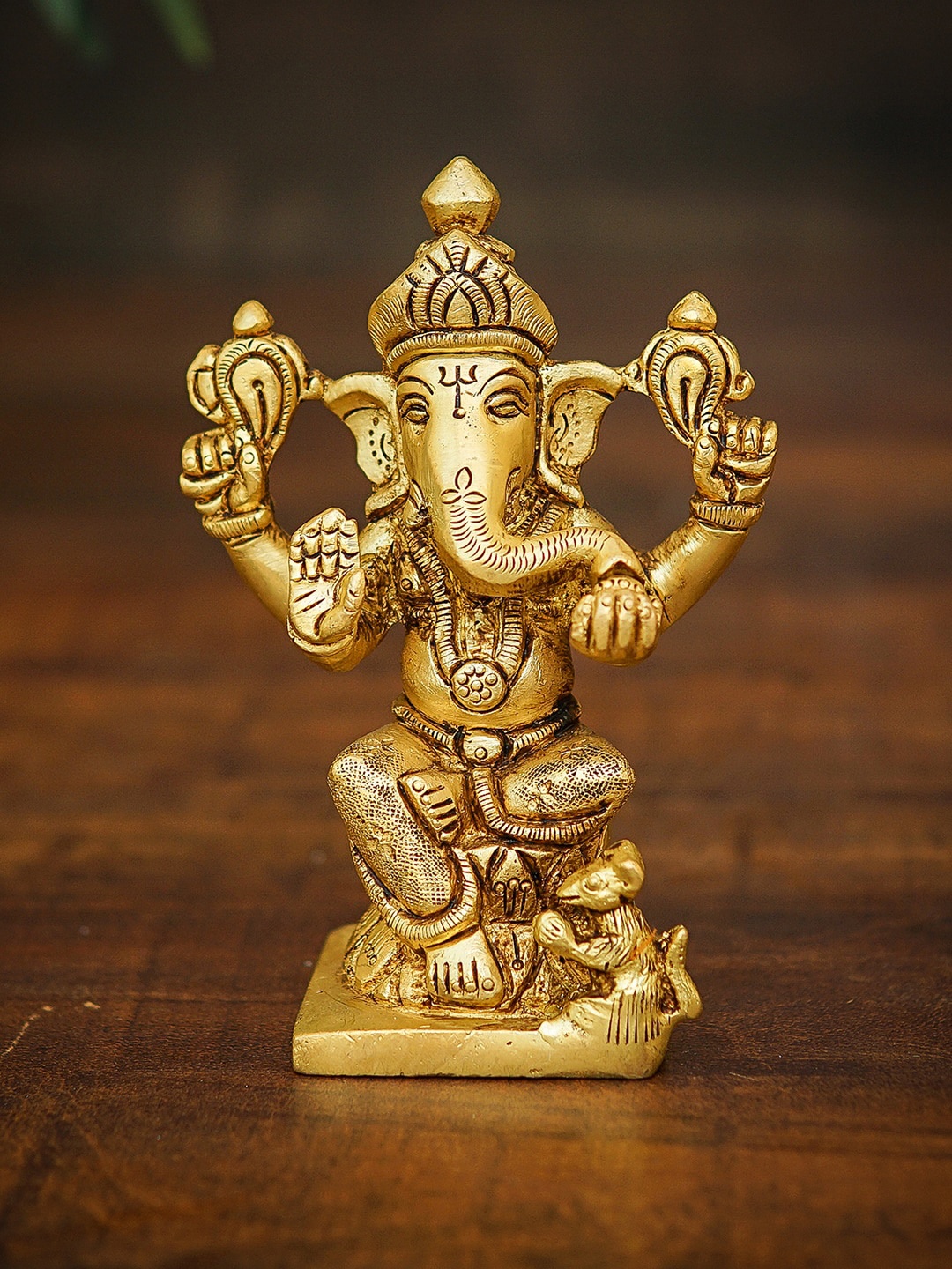 

StatueStudio Gold-Toned Fine Mini Ganesha Idol Showpieces