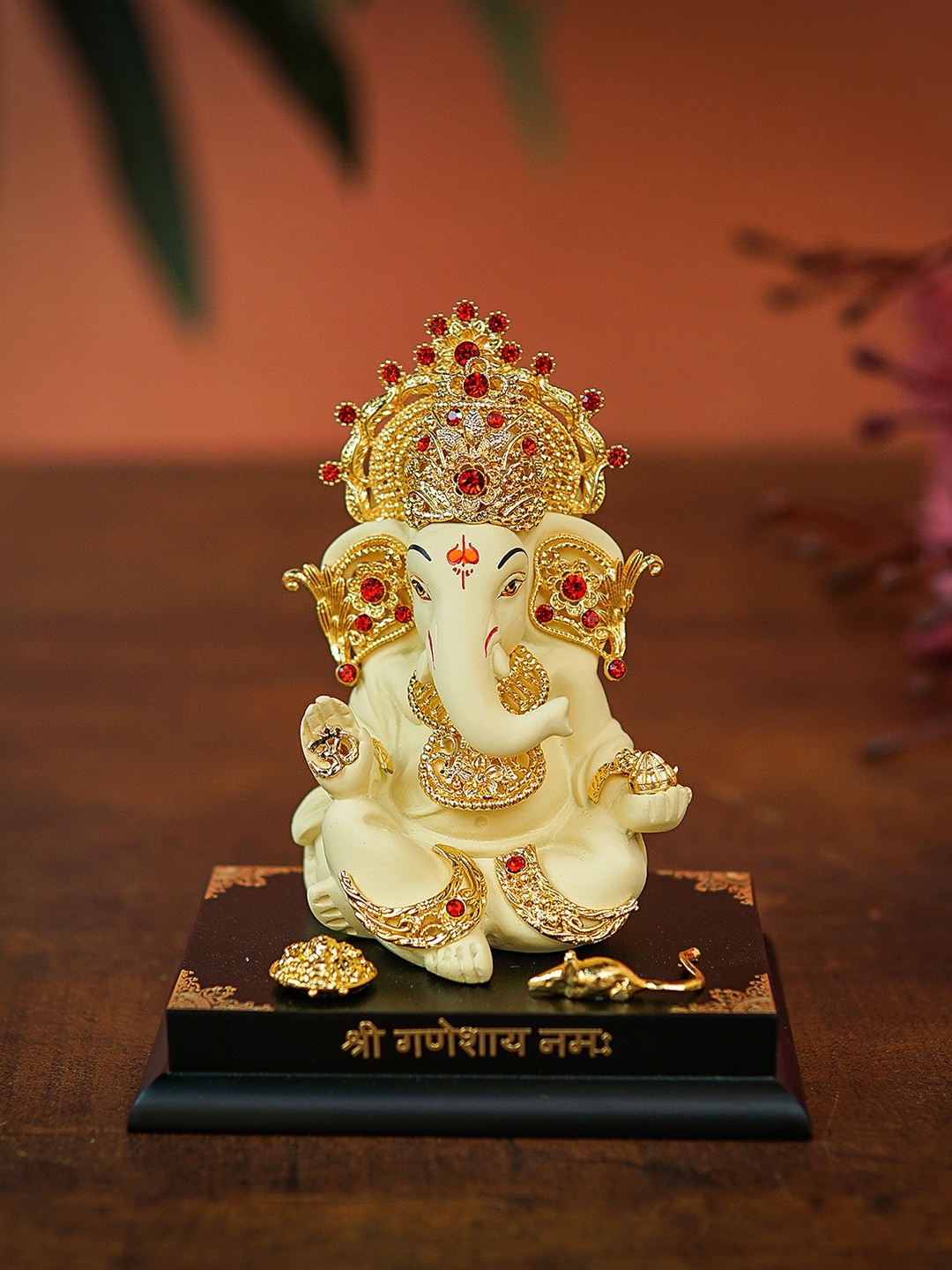 

StatueStudio White & Gold Ganesha Idol Showpieces