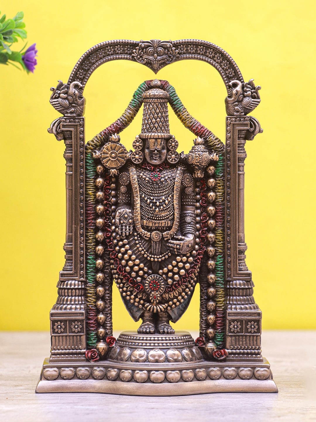 

StatueStudio Bronze-Toned Textured Tirupathi Balaji Showpiece