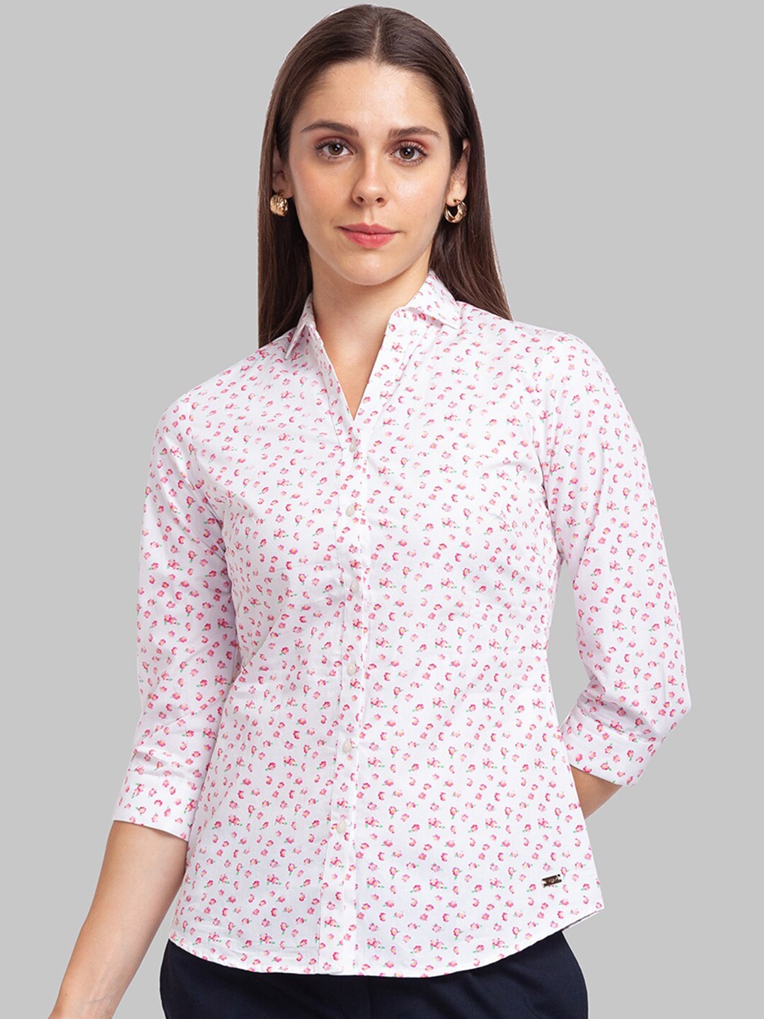 

Park Avenue Women Maroon Floral Printed Casual Shirt