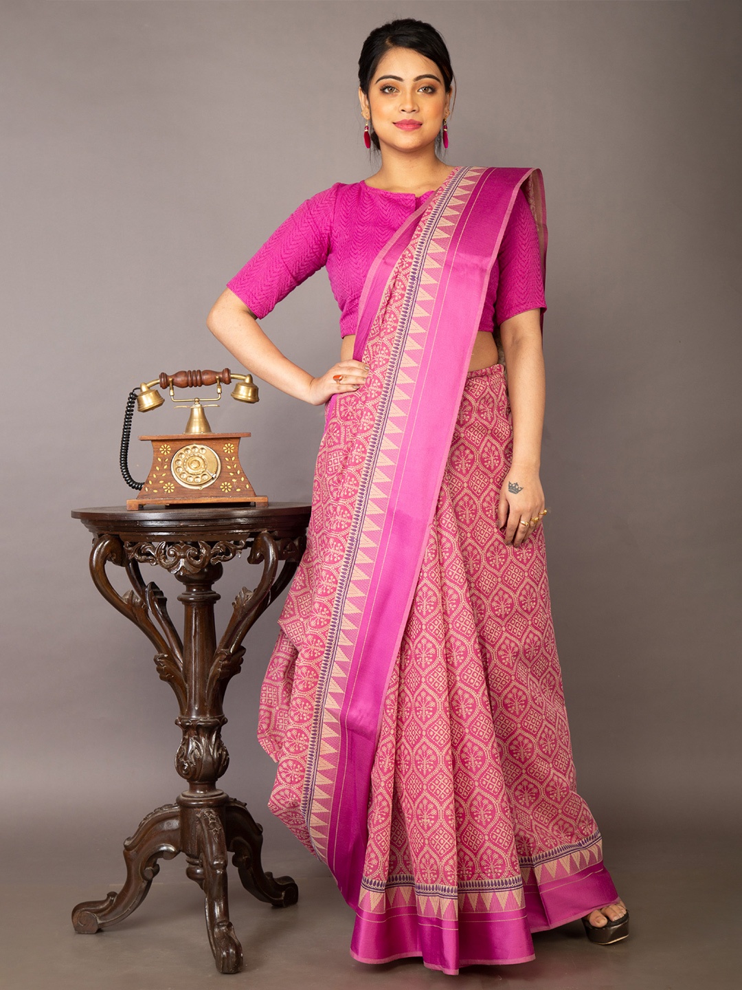 

Unnati Silks Women Pink Sarees