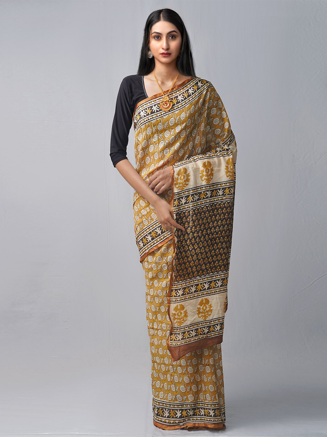 

Unnati Silks Women Yellow Sarees