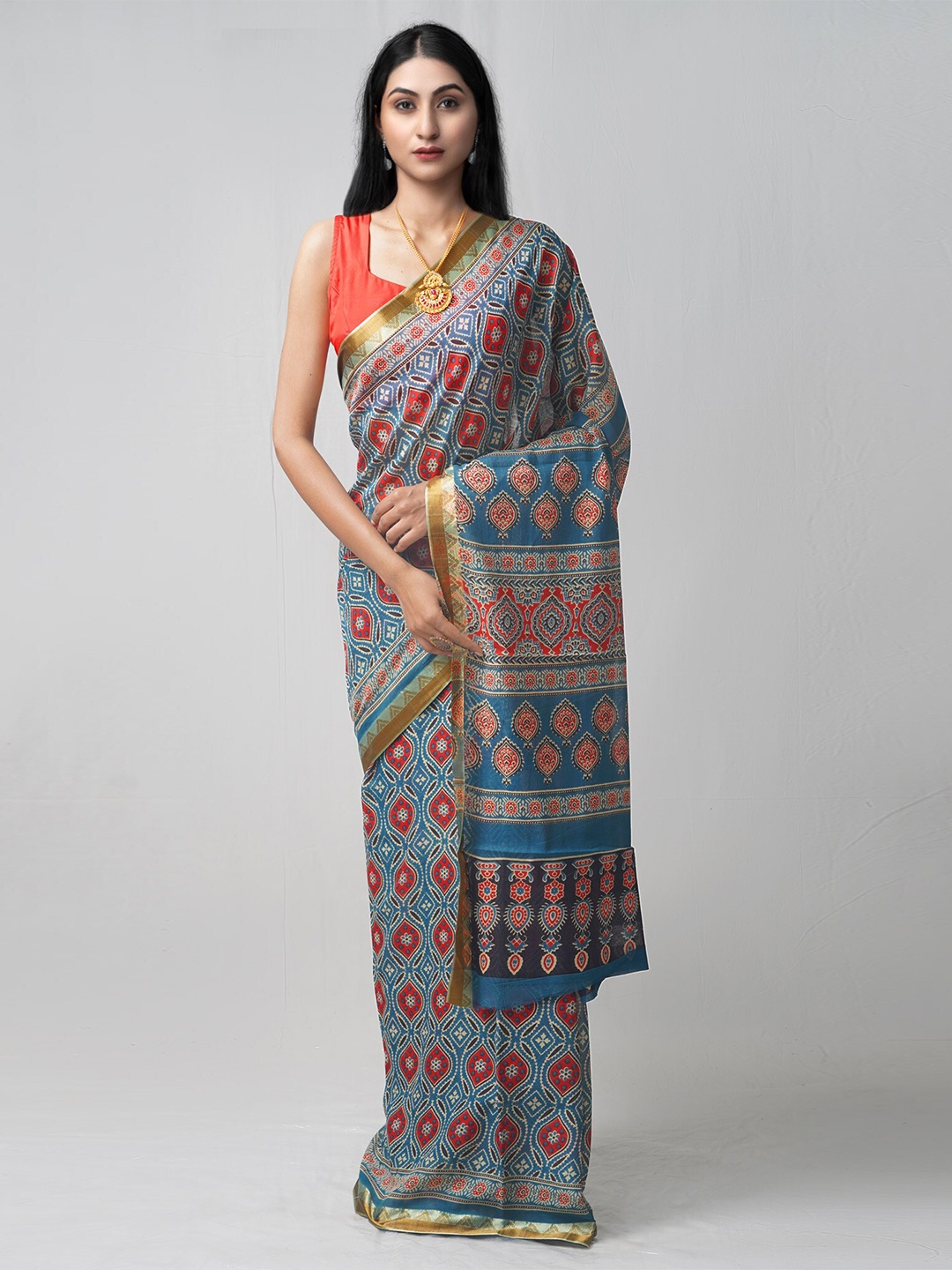 

Unnati Silks Women Blue Sarees