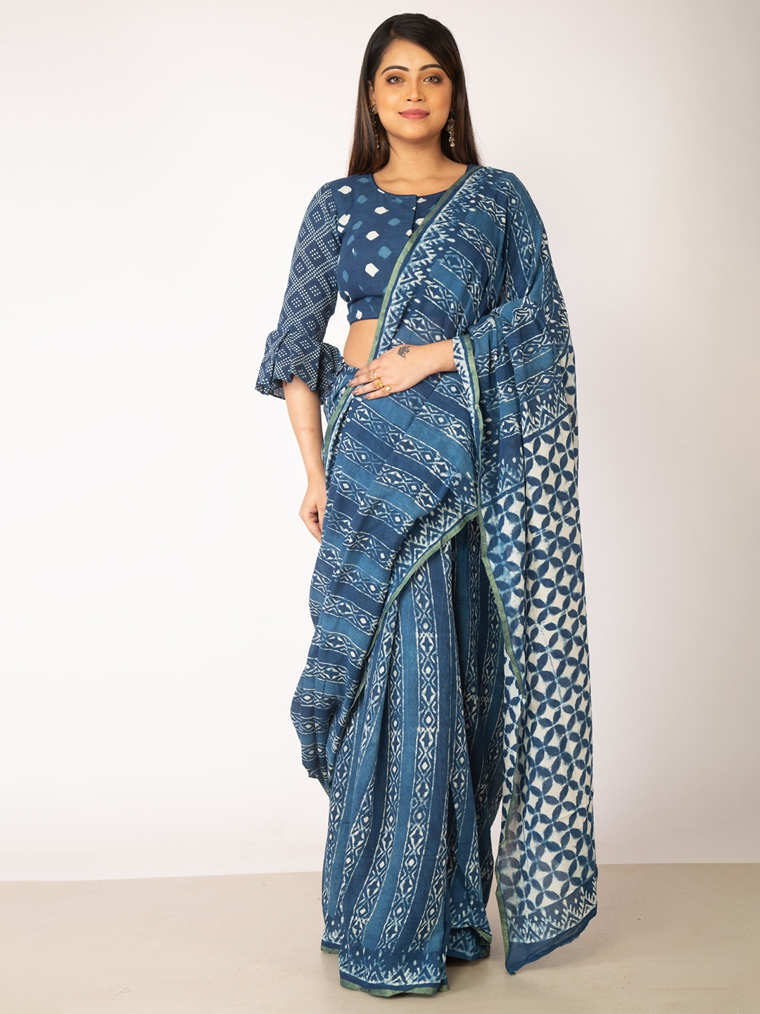 

Unnati Silks Women Navy Blue Sarees