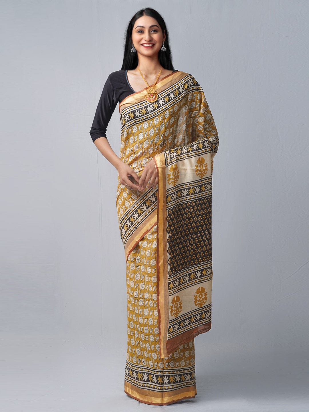 

Unnati Silks Women Yellow Sarees