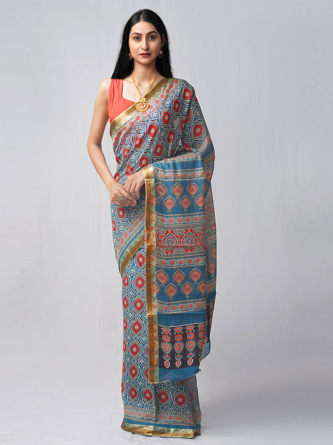 

Unnati Silks Women Blue Sarees