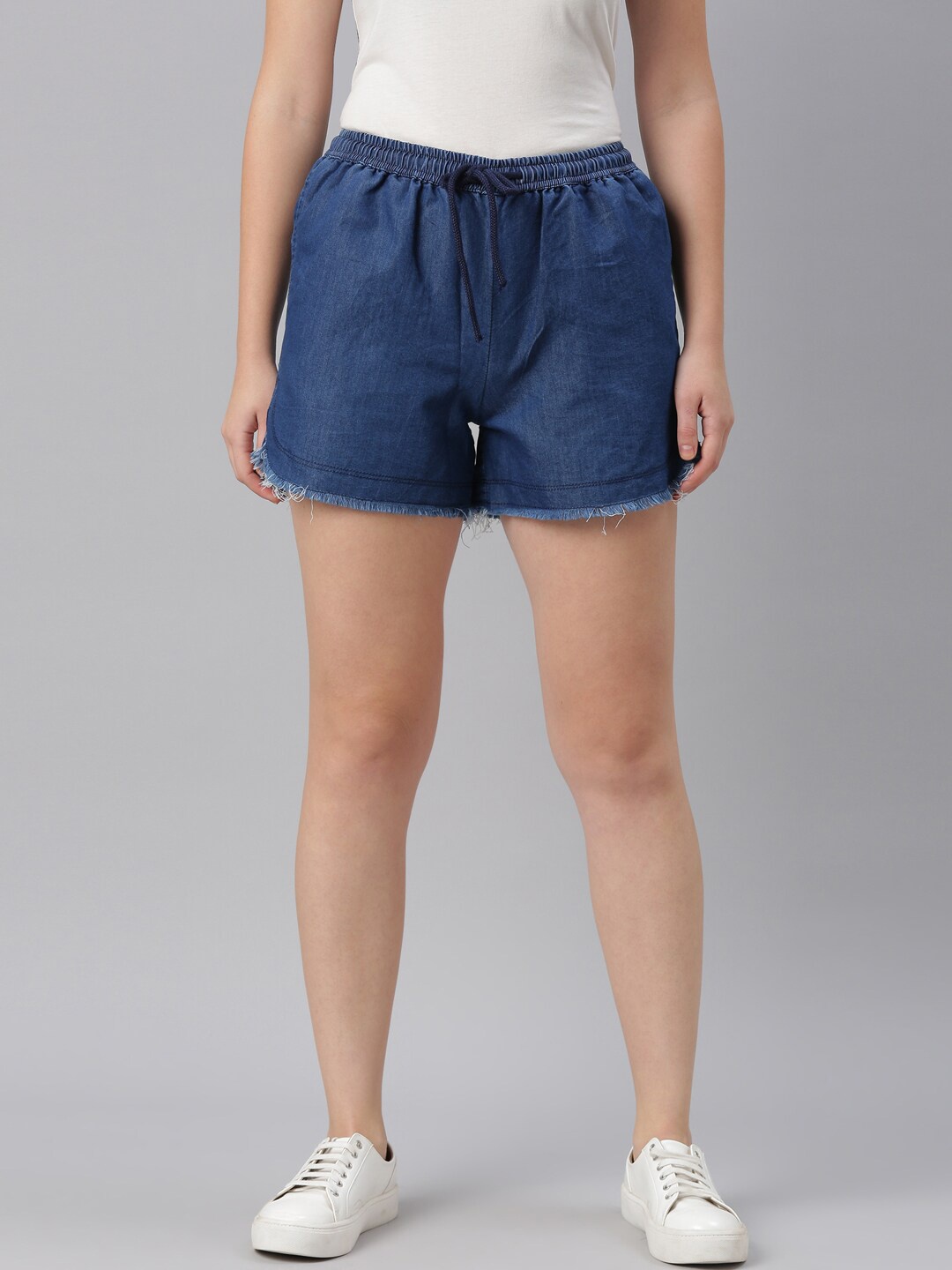 

ZHEIA Women Blue Denim Shorts