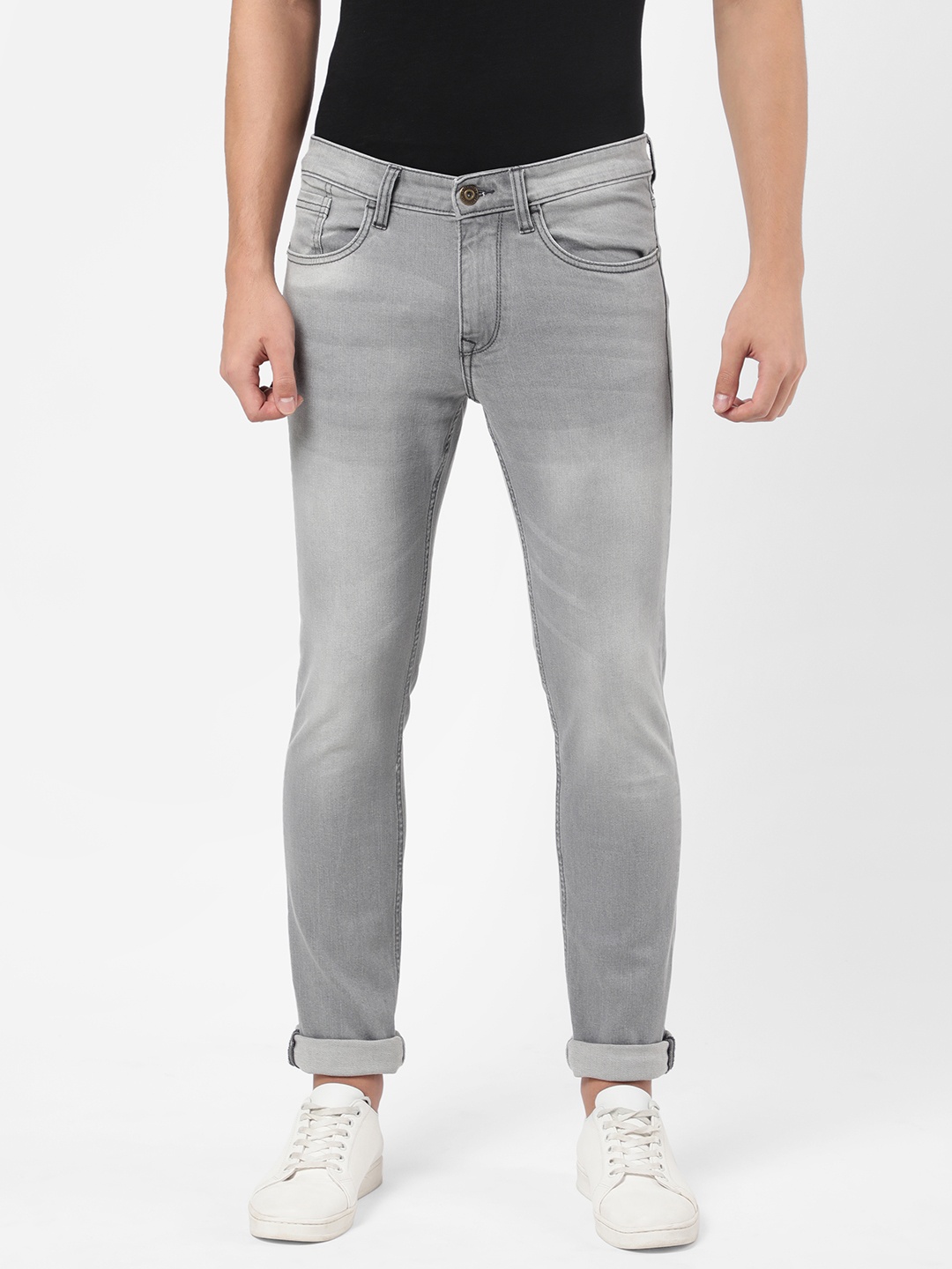 

AD By Arvind Men Grey Heavy Fade Jeans