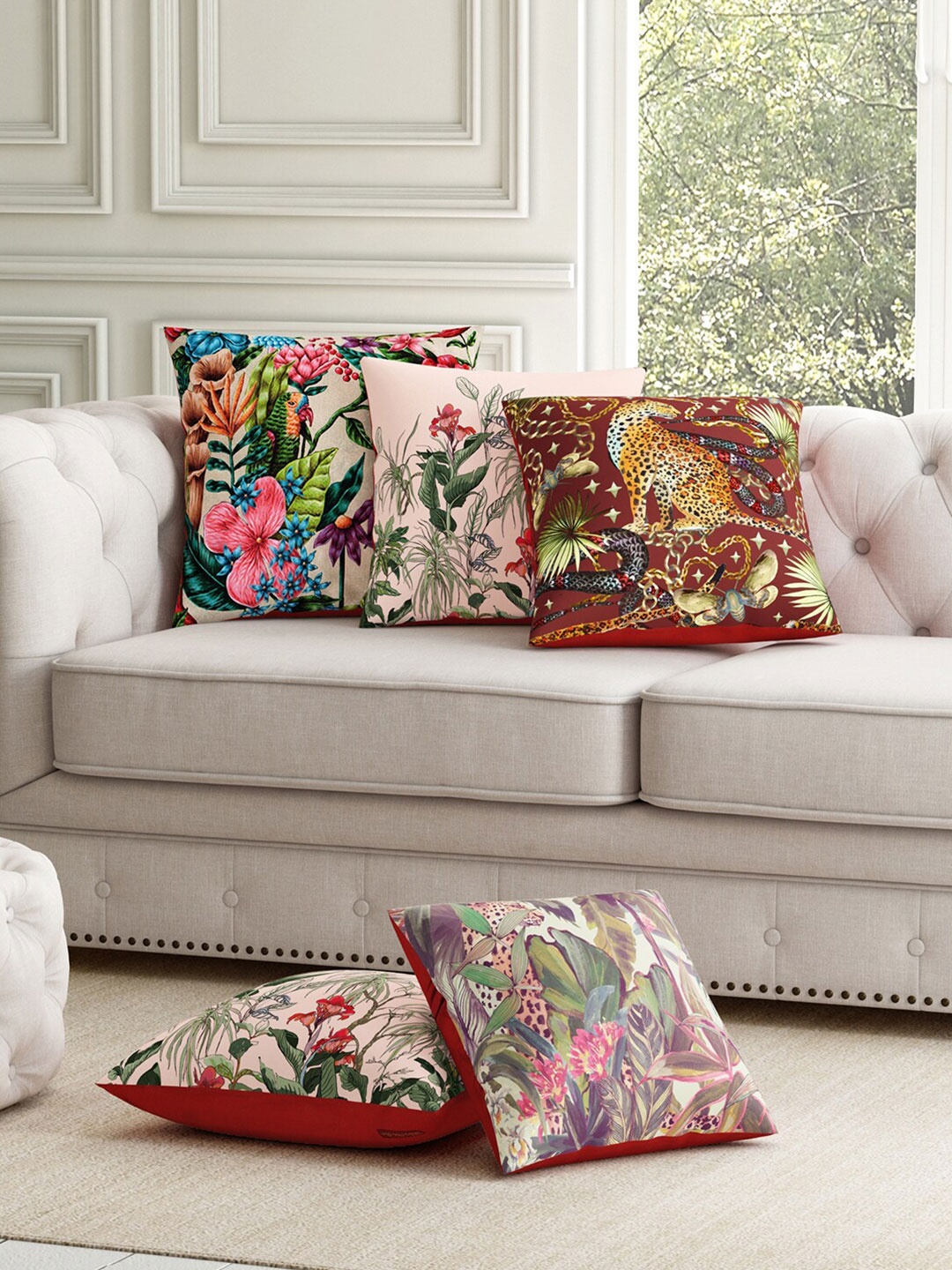 

SEJ by Nisha Gupta Unisex Pink Cushion Covers