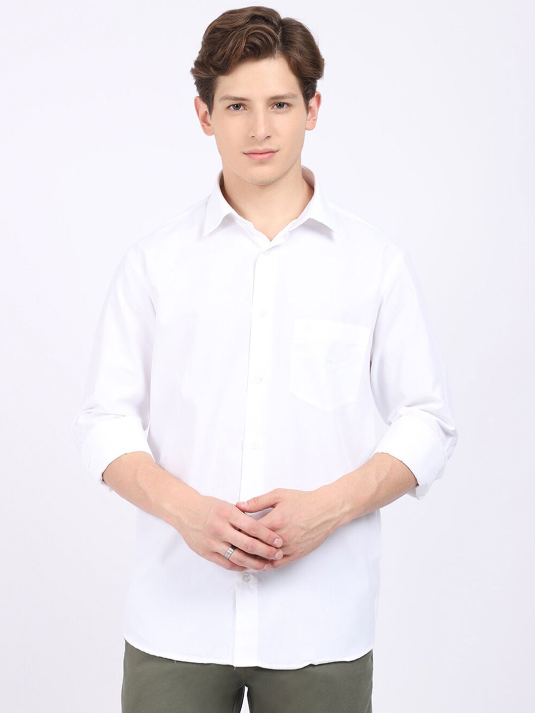 

Cantabil Men White Casual Shirt