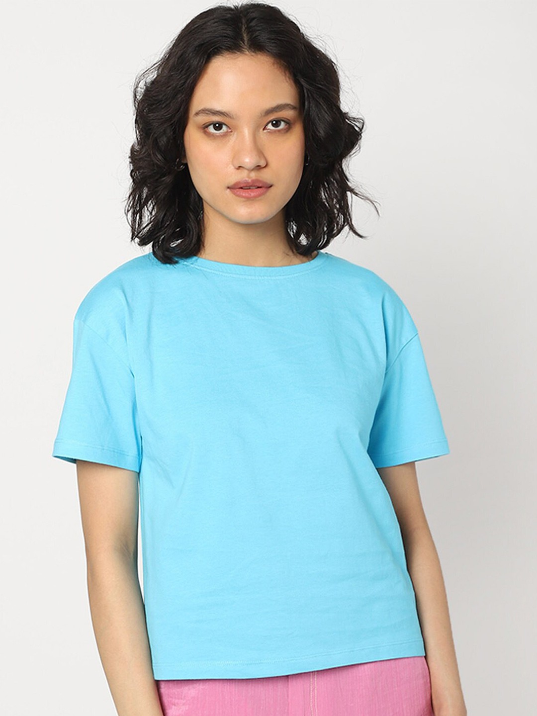 

Bewakoof Women Blue Solid Top