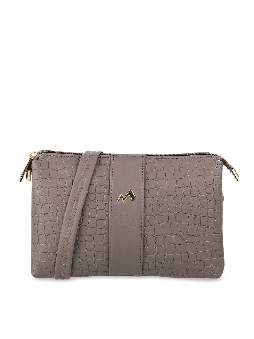 

Metro Brown Textured PU Structured Sling Bag with Quilted
