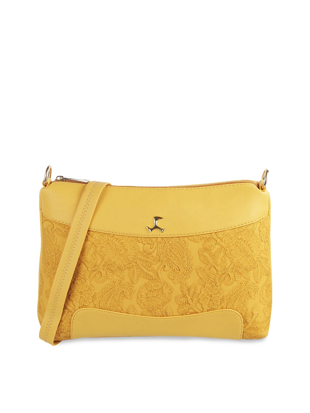 

Mochi Yellow PU Oversized Structured Sling Bag with Quilted