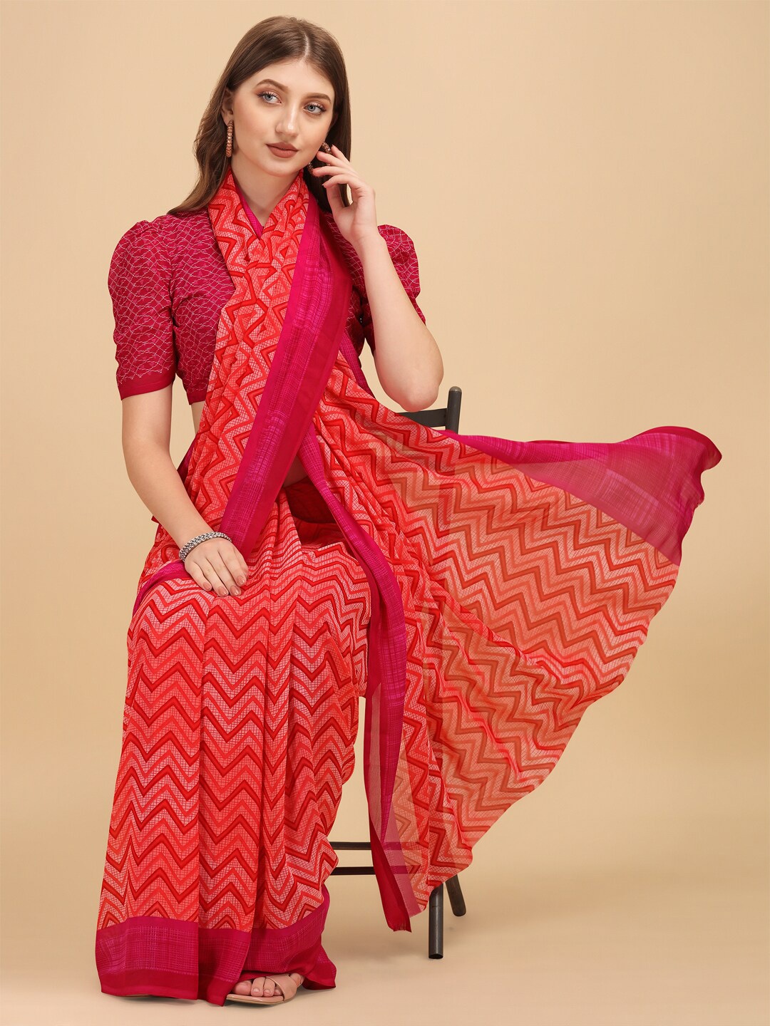 

Sangria Pink & Maroon Saree