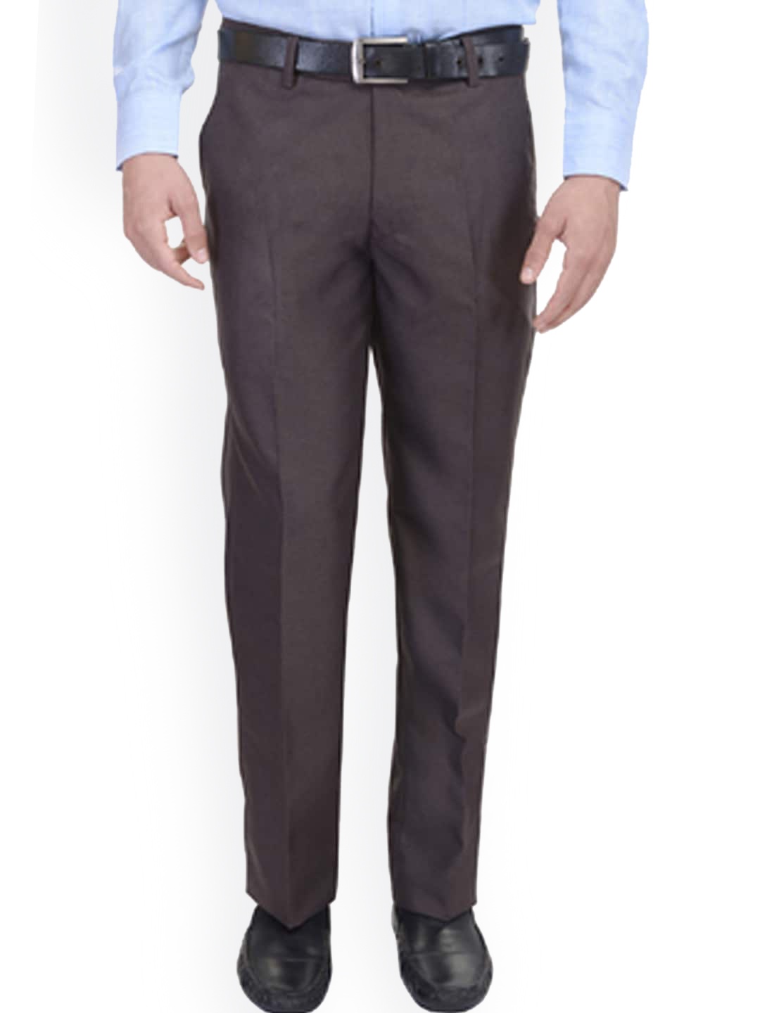 

AD & AV Men Coffee Brown Classic Easy Wash Trousers