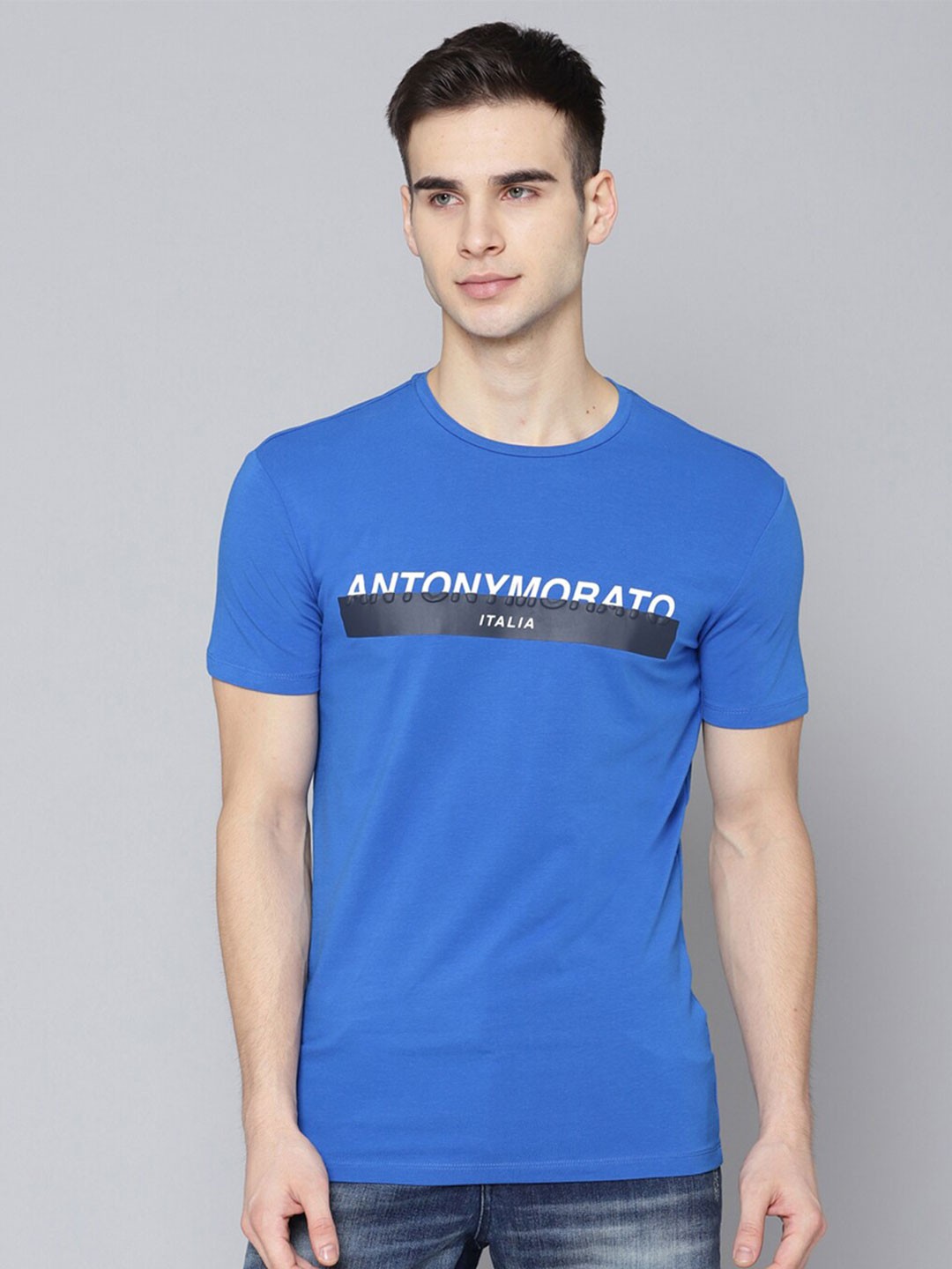 

Antony Morato Men Blue Typography Slim Fit T-shirt