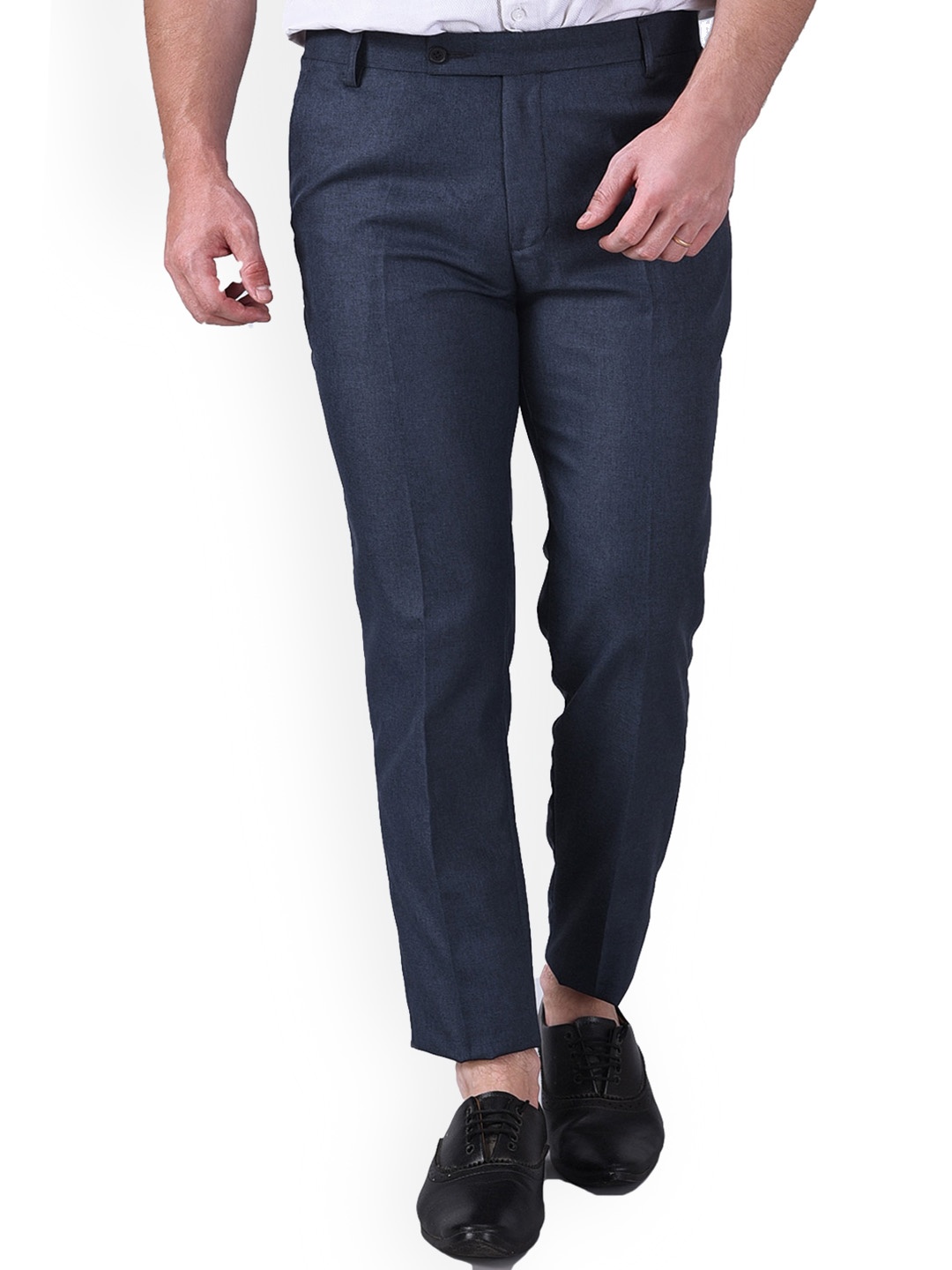 

AD & AV Men Blue Classic Easy Wash Trousers