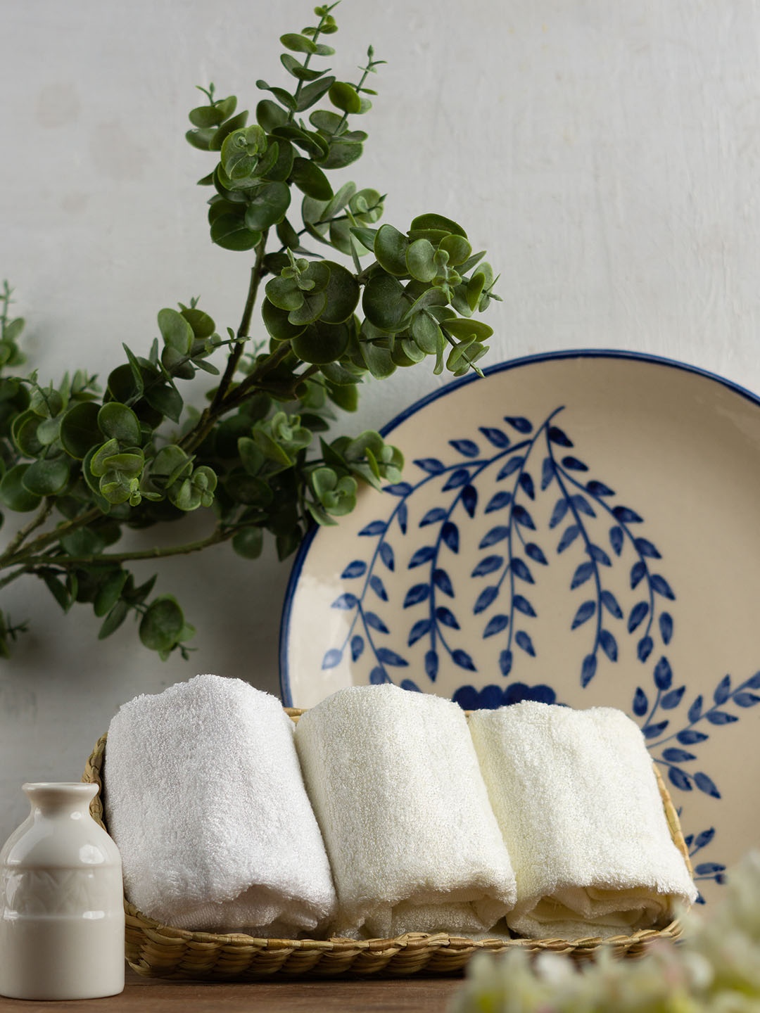 MUSH Pack Of 3 Bamboo Ultra Soft & Eco Friendly Face Towels - 600 GSM, Cream