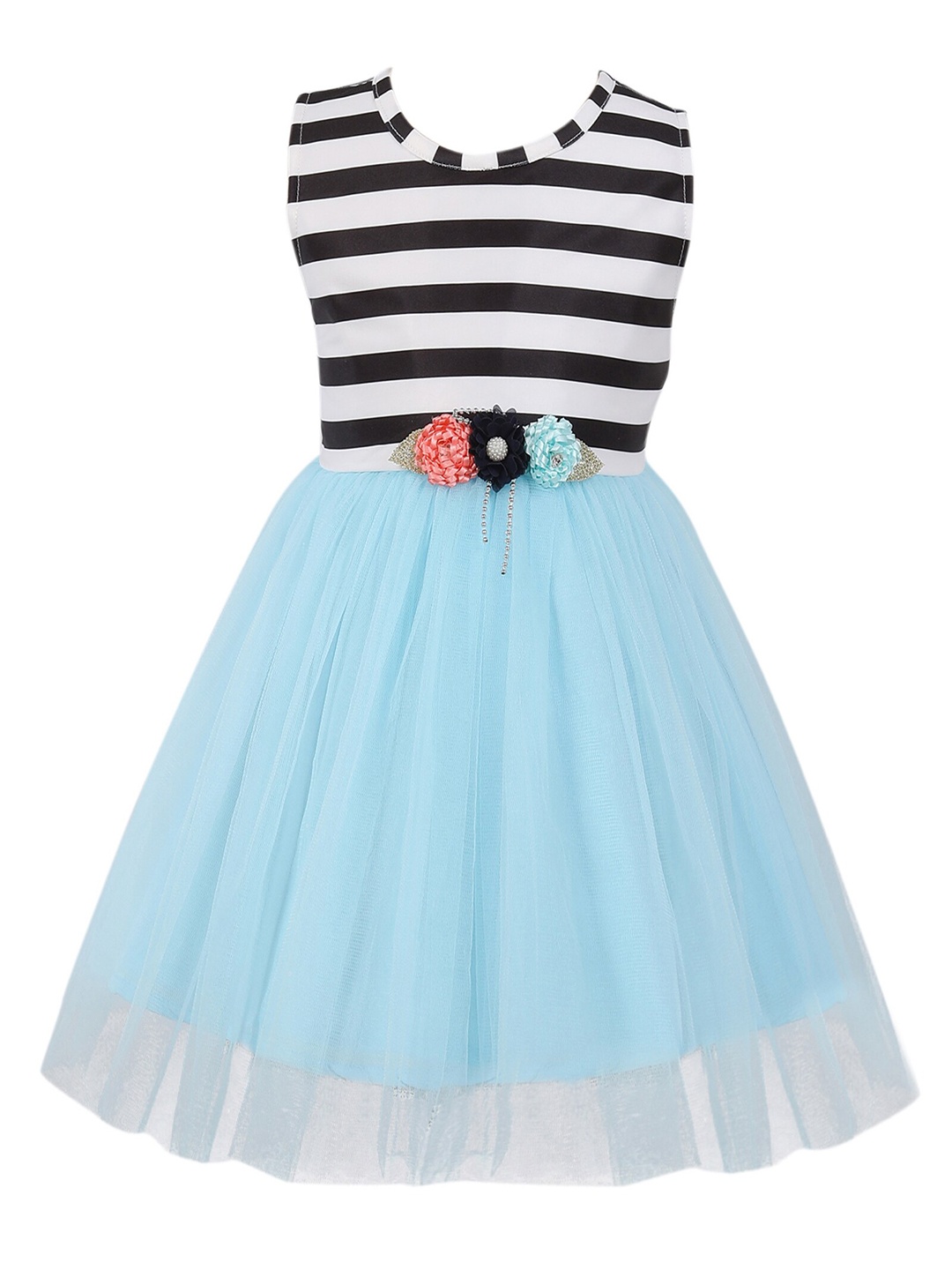 

The Magic Girls Wand Blue Striped Net Dress