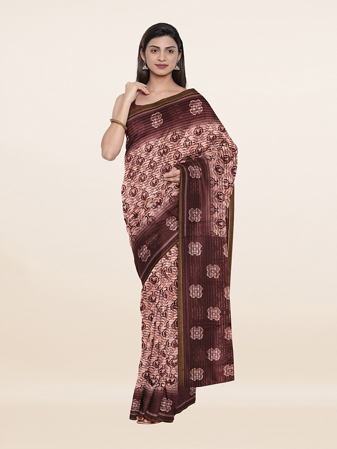 

Pothys Women Peach Sarees
