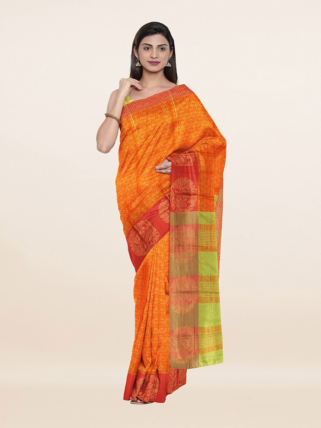 

Pothys Women Orange Sarees