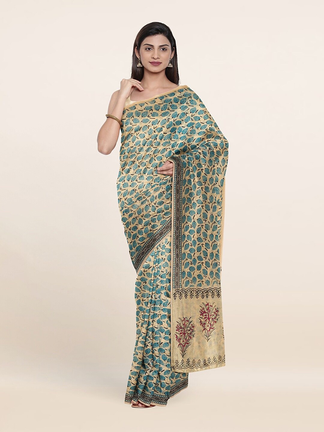 

Pothys Women Cream Sarees