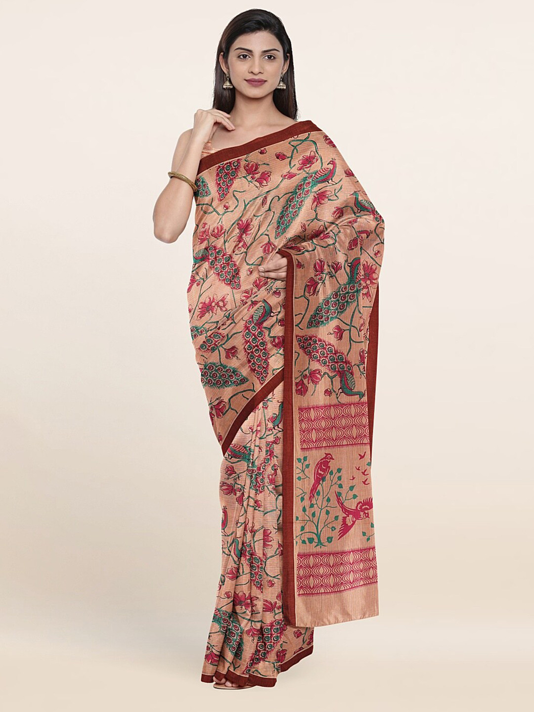 

Pothys Women Peach Sarees