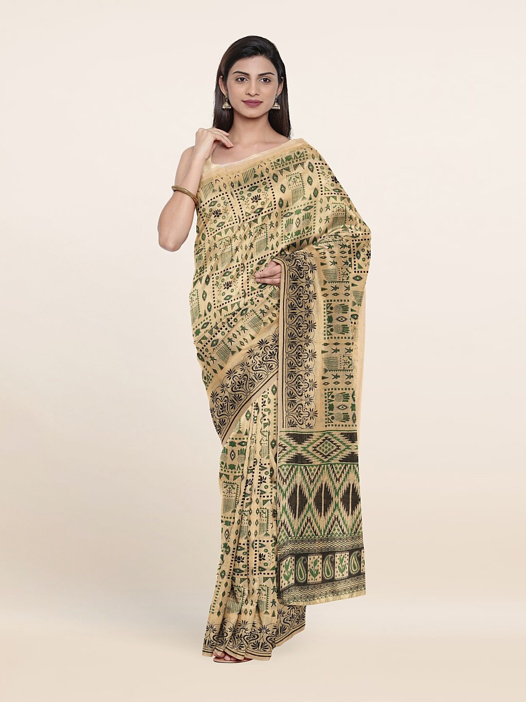 

Pothys Women Cream Sarees