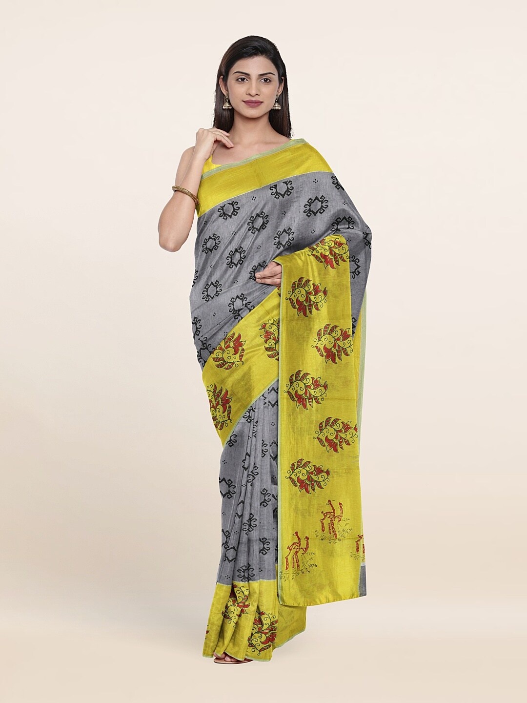 

Pothys Women Grey Sarees