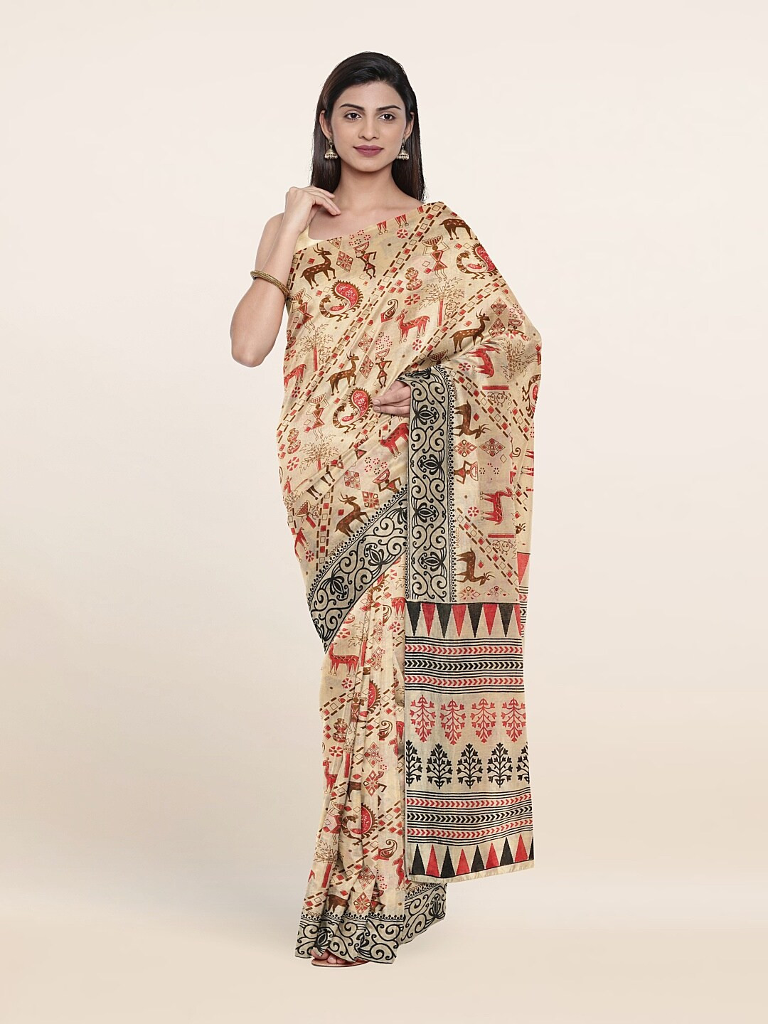 

Pothys Women Cream Sarees