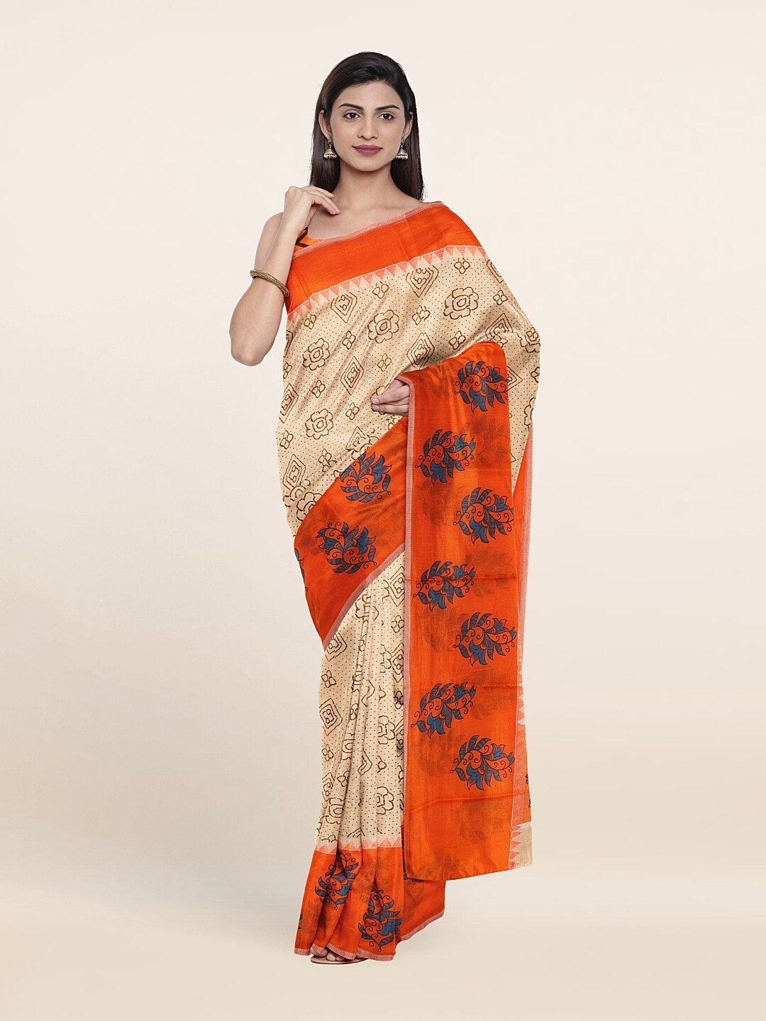 

Pothys Women Cream Sarees