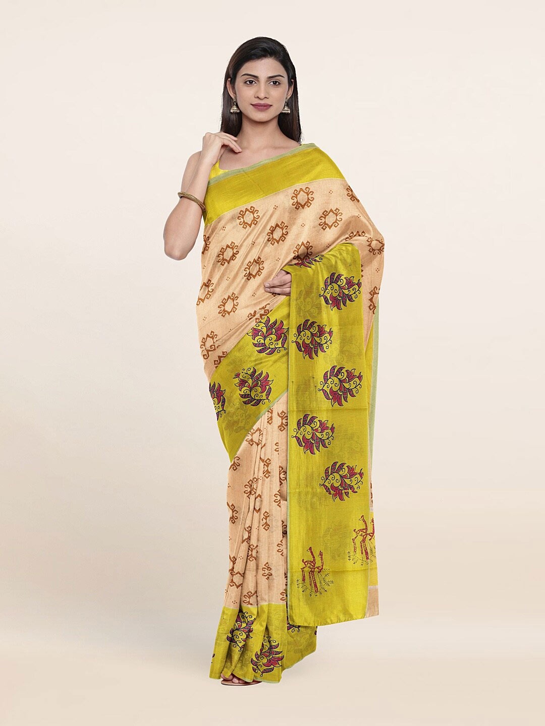 

Pothys Women Cream Sarees