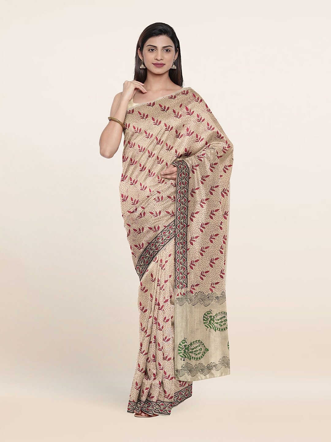 

Pothys Women Cream Sarees
