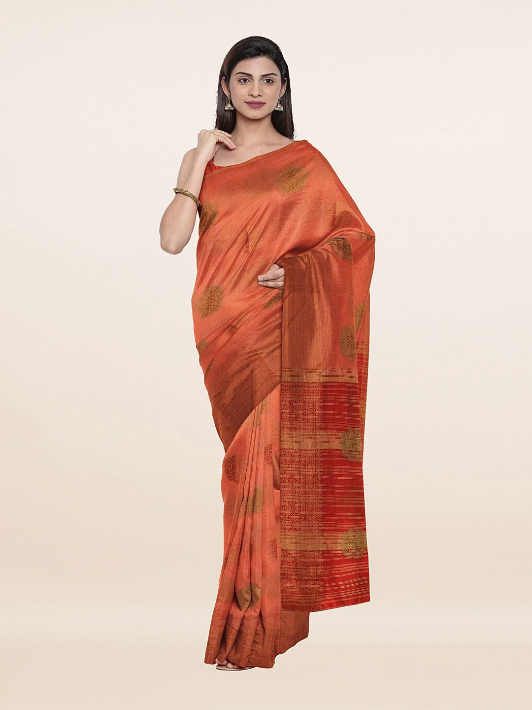 

Pothys Women Peach Sarees