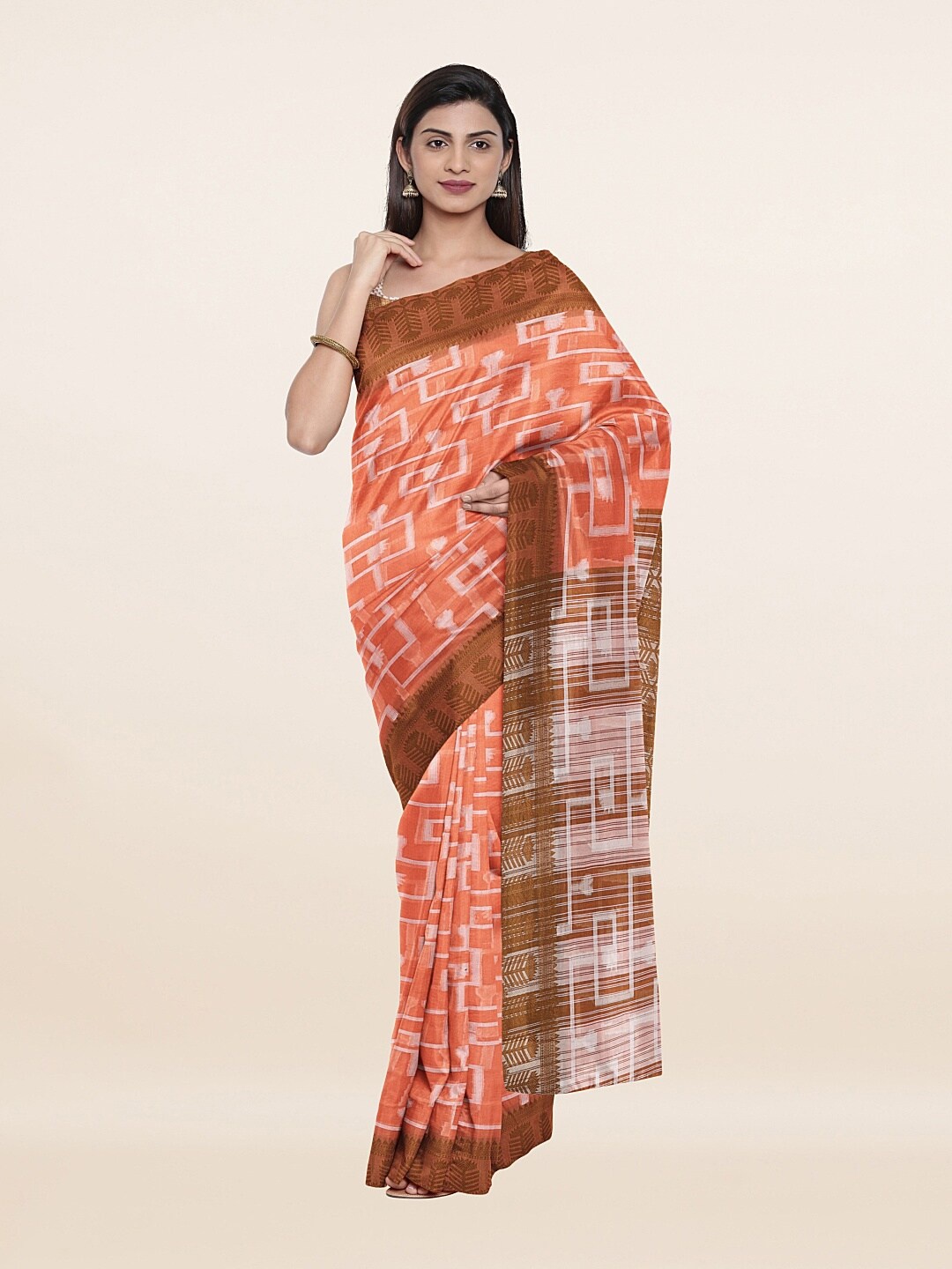

Pothys Women Peach Sarees