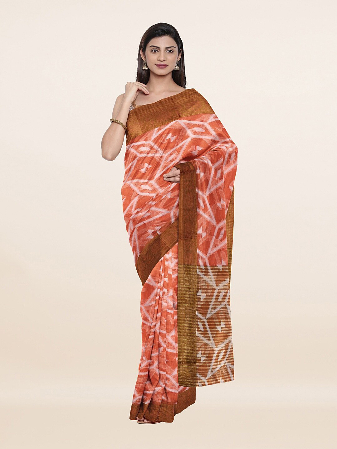 

Pothys Women Peach Sarees