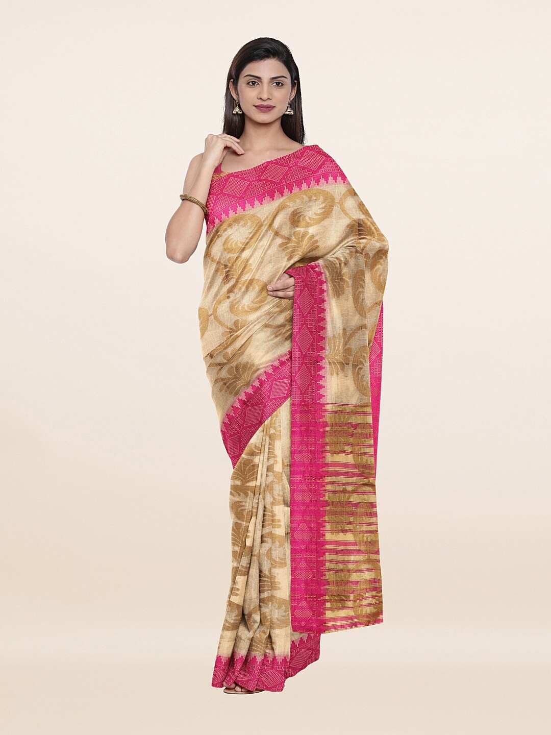 

Pothys Women Cream Sarees