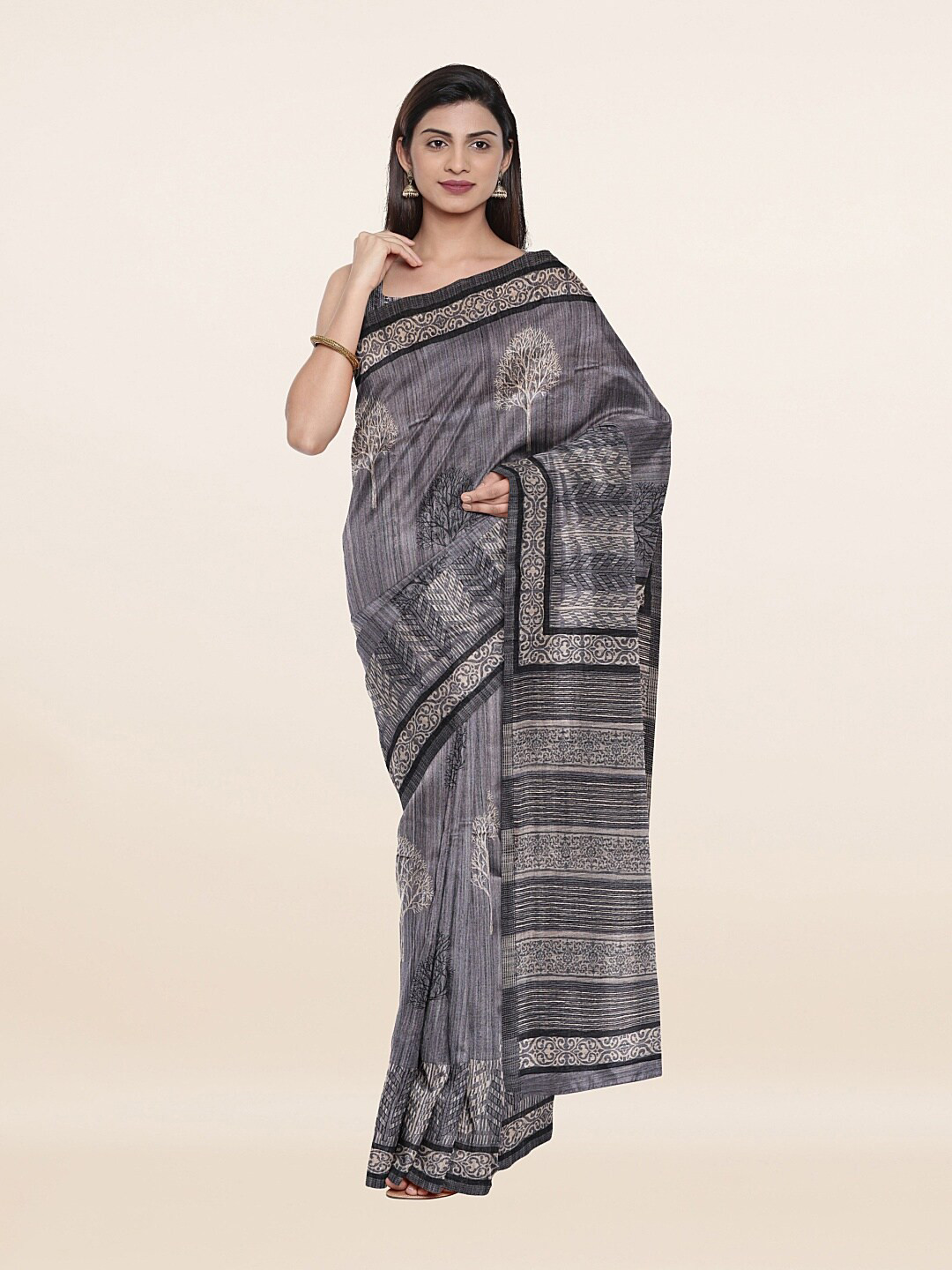 

Pothys Women Grey Sarees