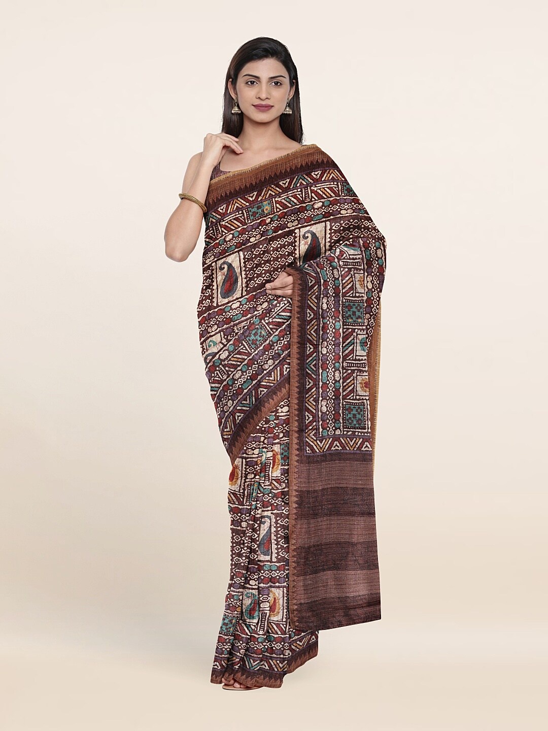 

Pothys Women Multi Sarees, Brown