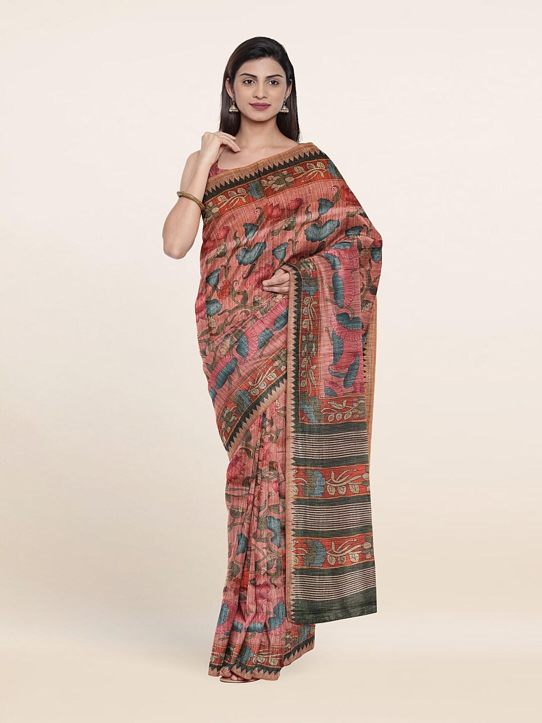 

Pothys Women Peach Sarees