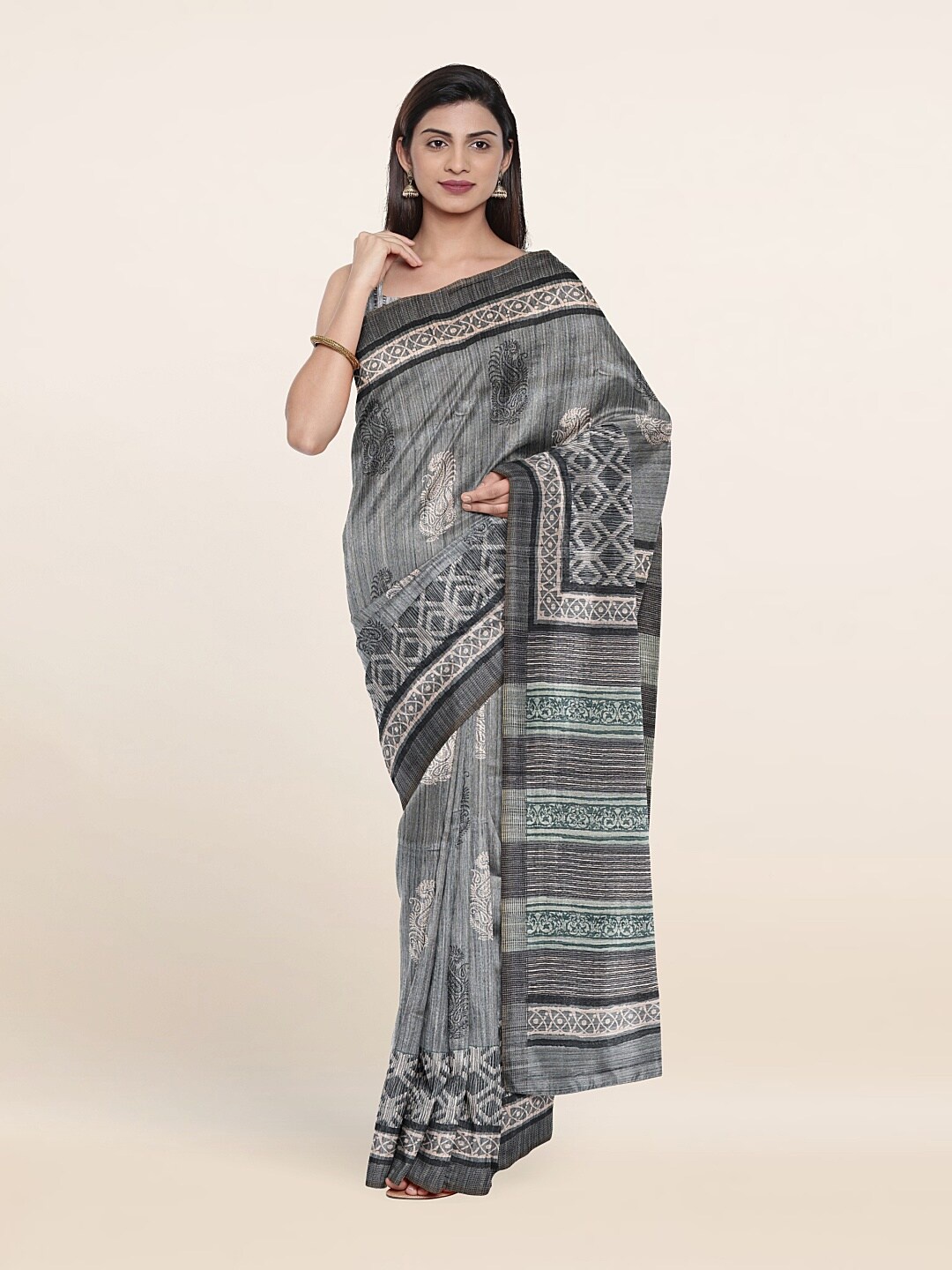 

Pothys Women Grey Sarees