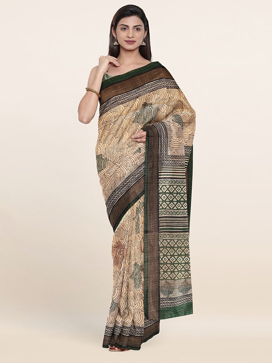 

Pothys Women Cream Sarees